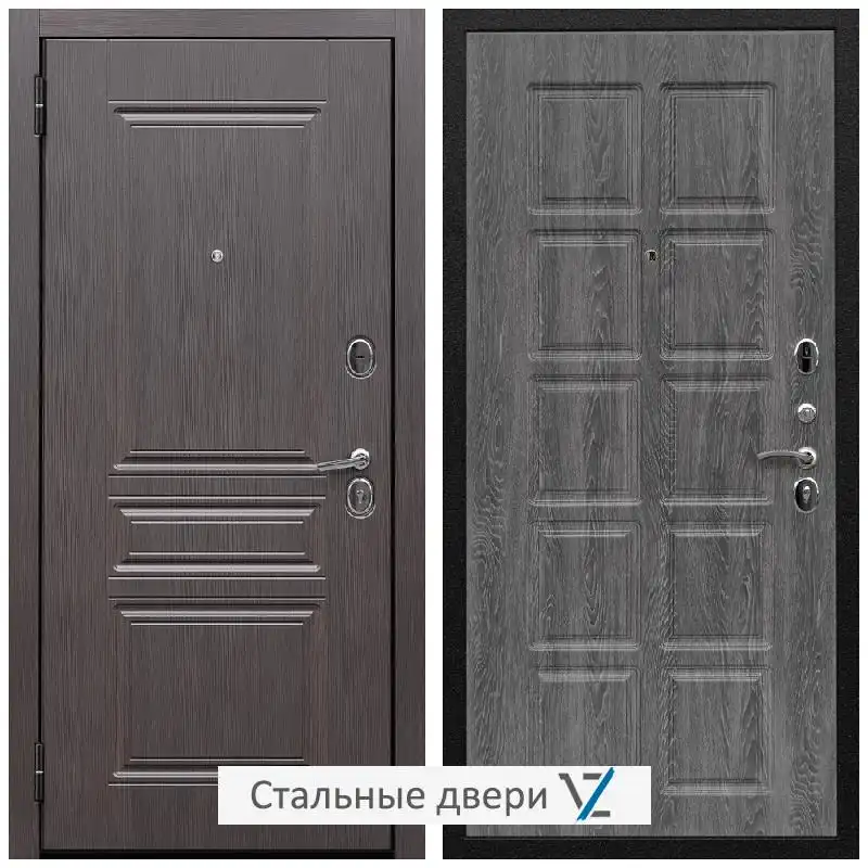 Дверь входная металлическая VZ Экстра ФЛ-243 Эковенге / ФЛ-38 Дуб филадельфия графит
