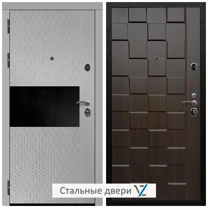 Дверь входная металлическая VZ Престиж Черная шагрень Милк рикамо софт / ОЛ-39 Эковенге