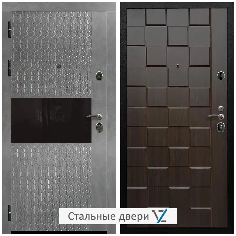 Дверь входная металлическая VZ Престиж Черная шагрень Штукатурка графит / ОЛ-39 Эковенге