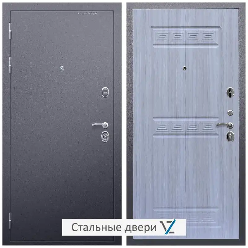 Дверь входная металлическая VZ Люкс Антик серебро / ФЛ-242 Сандал белый