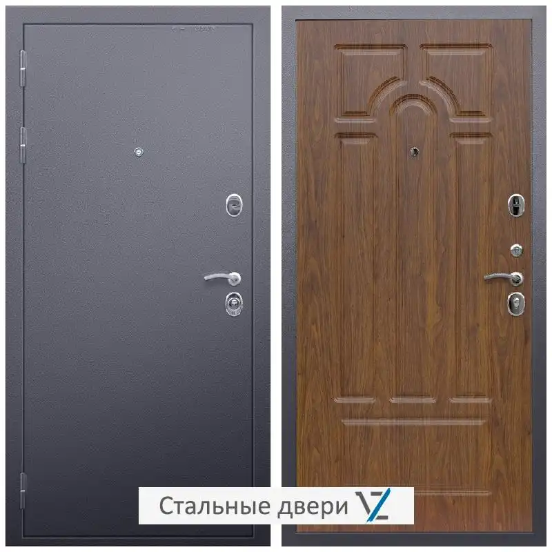 Дверь входная металлическая VZ Люкс Антик серебро / ФЛ-58 Морёная береза