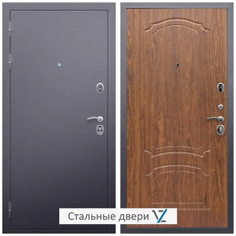 Дверь входная металлическая VZ Люкс Антик серебро / ФЛ-140 Морёная береза