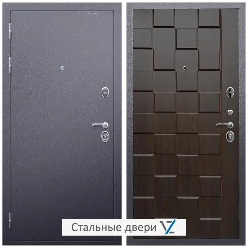 Дверь входная металлическая VZ Люкс Антик серебро / ОЛ-39 Эковенге