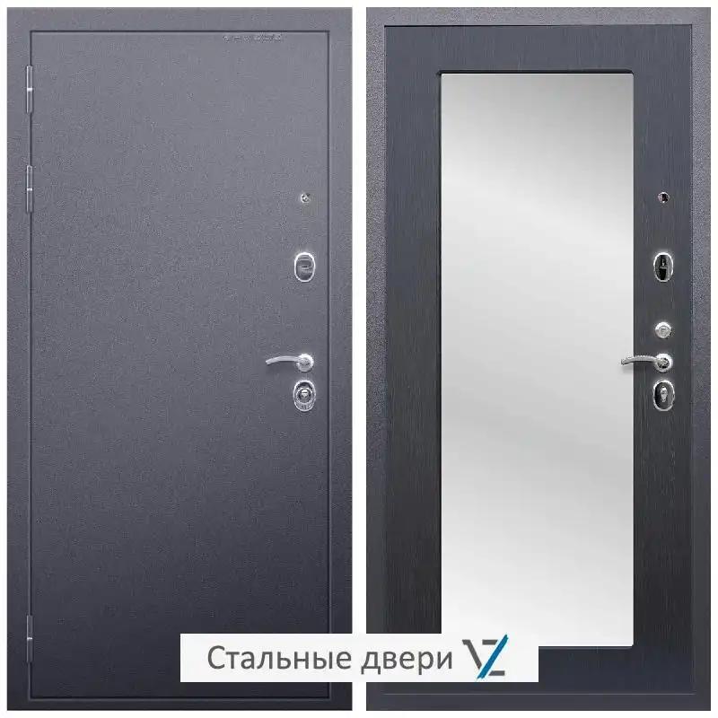 Дверь входная металлическая VZ Люкс Антик серебро / ФЛЗ-пастораль, Венге недорогая с усиленной коробкой