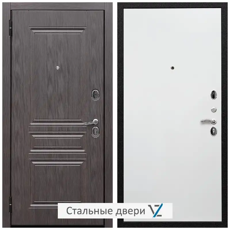 Дверь входная металлическая VZ Экстра ФЛ-243 Эковенге / Гладкая белый матовый