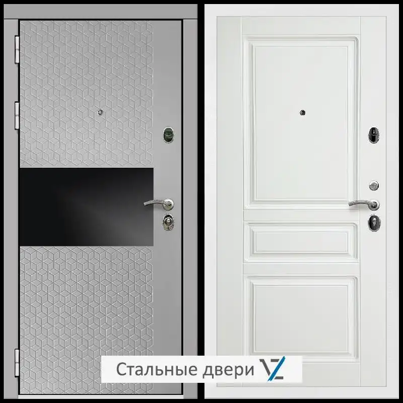 Дверь входная металлическая VZ Престиж Белая шагрень Милк рикамо софт / ФЛ-243 матовый