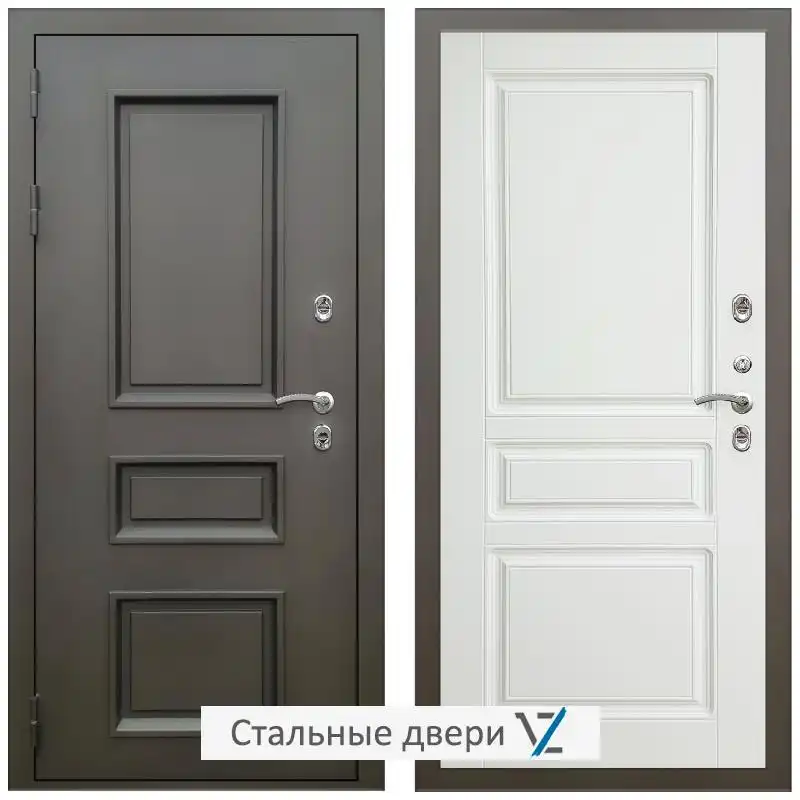 Дверь входная металлическая уличная в дом VZ Фаренгейт / ФЛ-243 Белый матовый для загородного дома