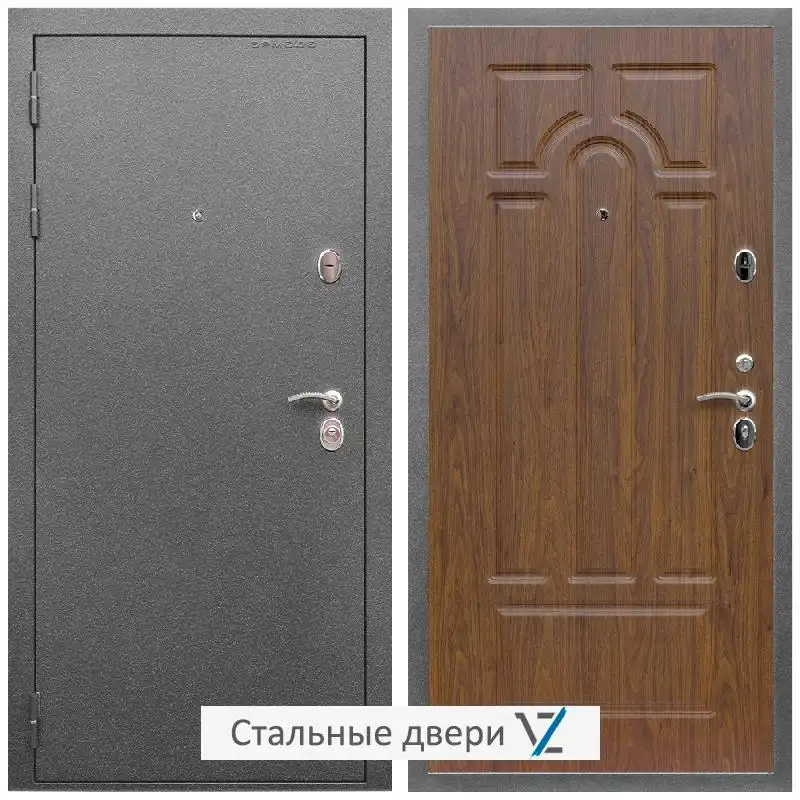 Дверь входная металлическая VZ Оптима Антик серебро / ФЛ-58 Мореная береза