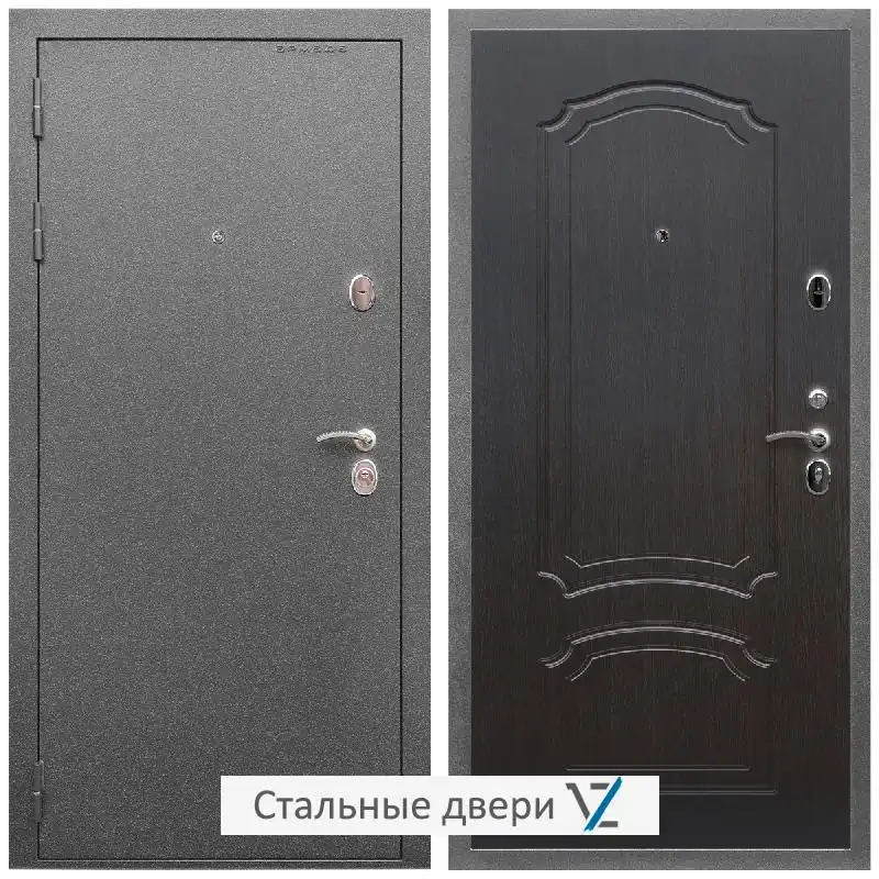 Дверь входная металлическая VZ Оптима Антик серебро / ФЛ-140 Венге