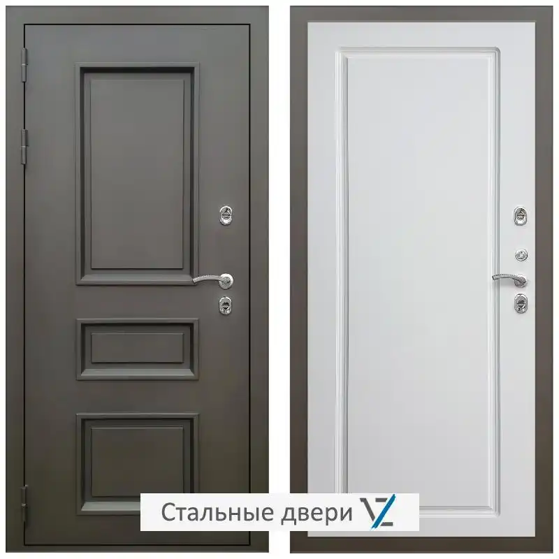 Дверь входная металлическая уличная в дом VZ Фаренгейт / ФЛ-119 Белый матовый